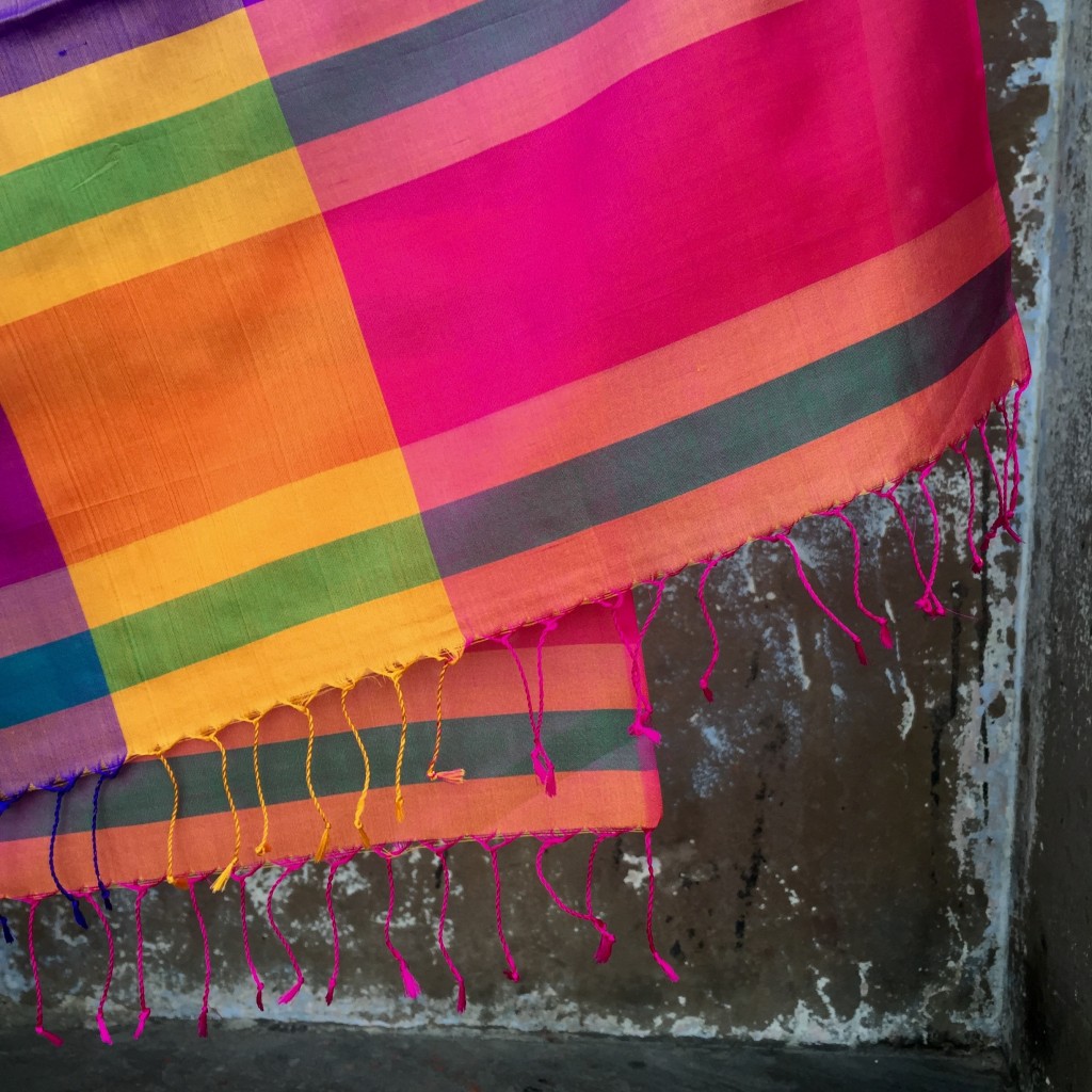 multicolour silk scarf