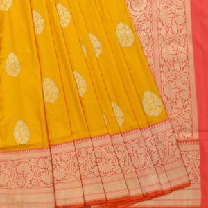 Yellow Pure Silk Banarasi Saree